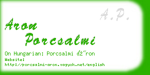 aron porcsalmi business card